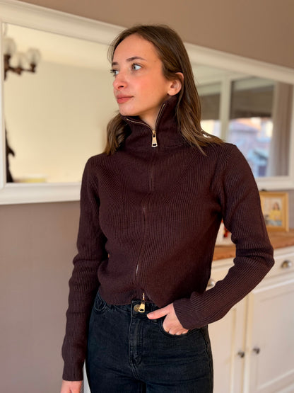 Ensemble en maille - marron