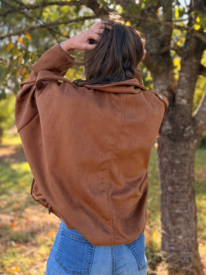 Manteau effet daim - camel
