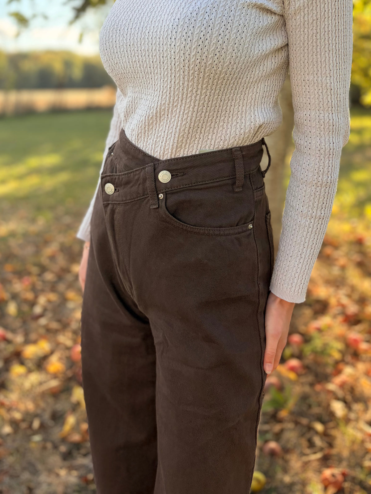 Jeans asymétrique - marron