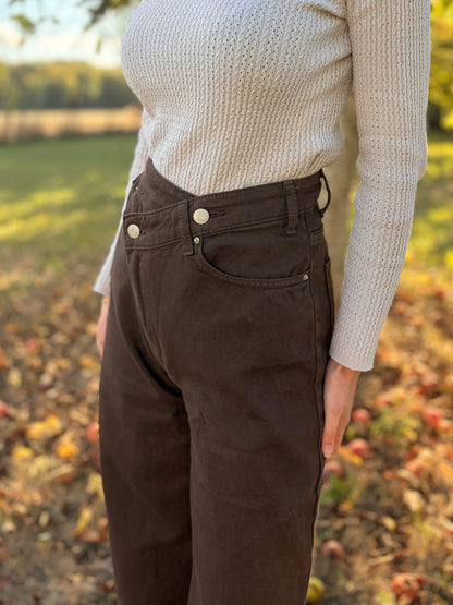 Jeans asymétrique - marron