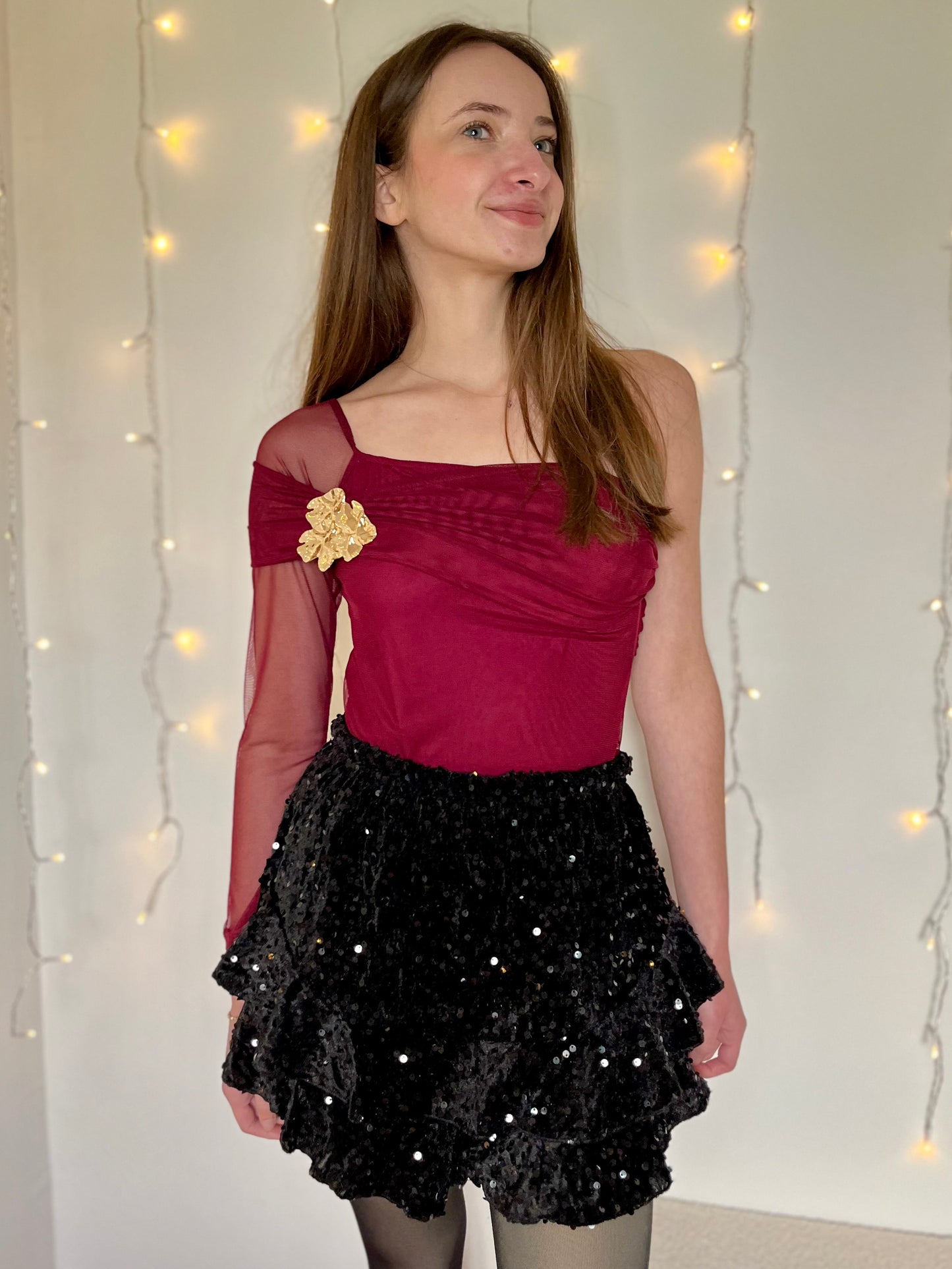 Body avec broche - bordeaux