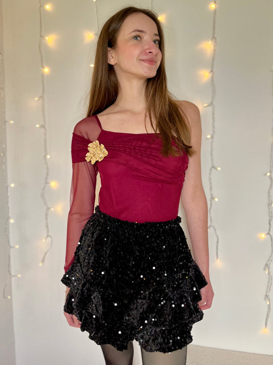 Body avec broche - bordeaux