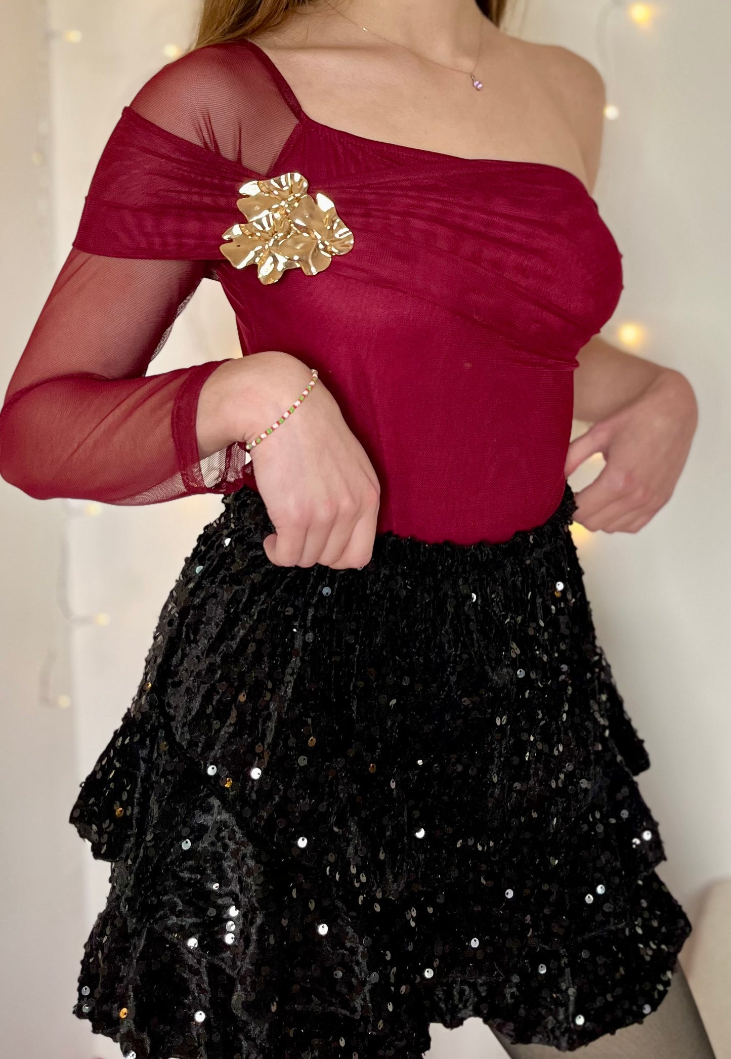 Body avec broche - bordeaux