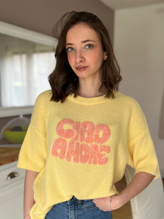 Pull sans manches - jaune clair