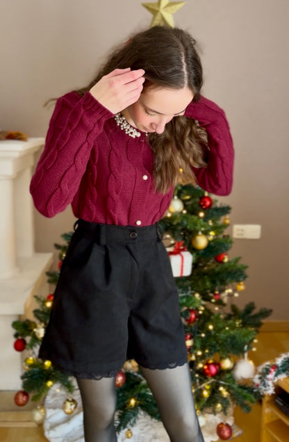 Gilet avec perles - bordeaux