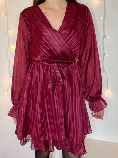 Robe à liseré pailletée - bordeaux