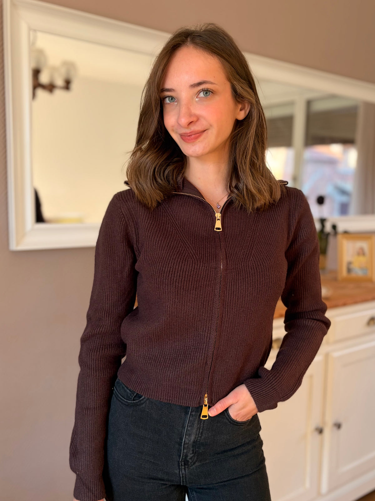 Ensemble en maille - marron