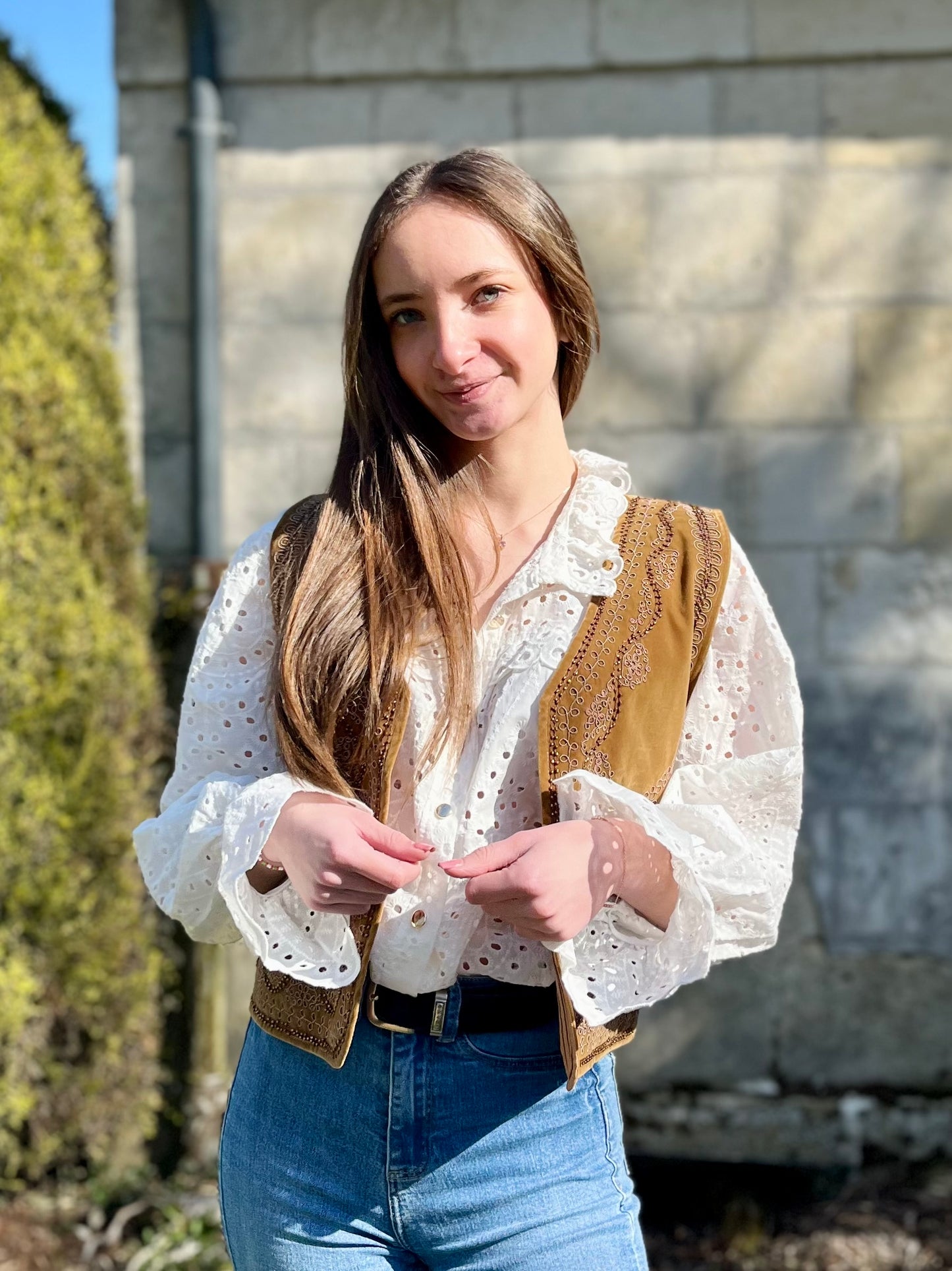 Blouse en broderie - blanc