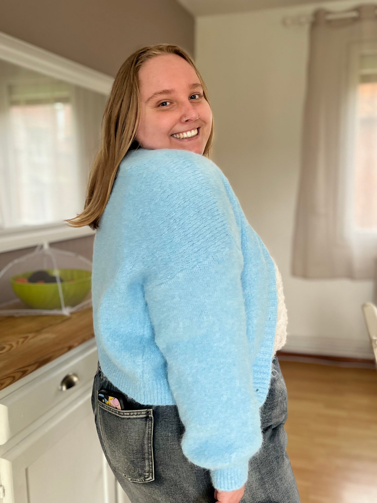 Gilet en maille - bleu ciel