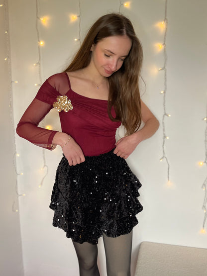 Body avec broche - bordeaux