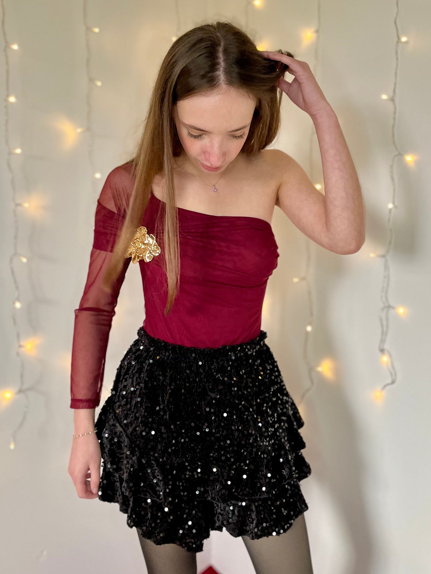 Body avec broche - bordeaux