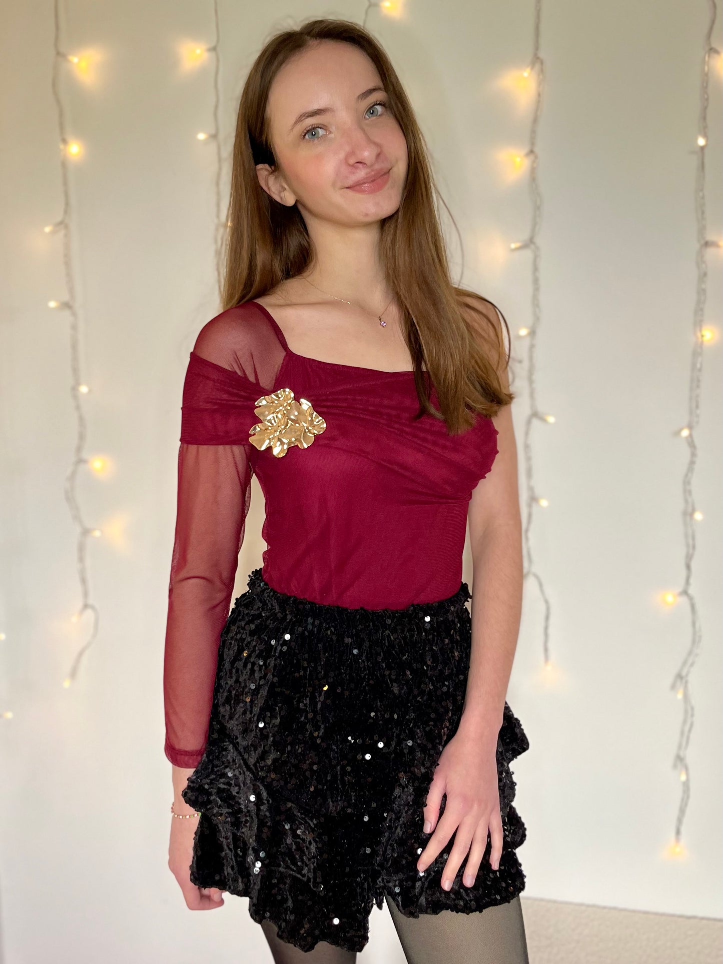 Body avec broche - bordeaux