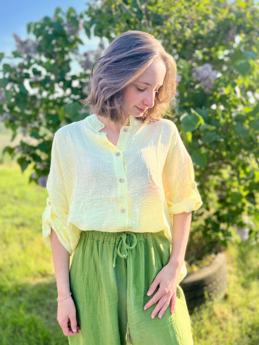 Chemise texturé - jaune