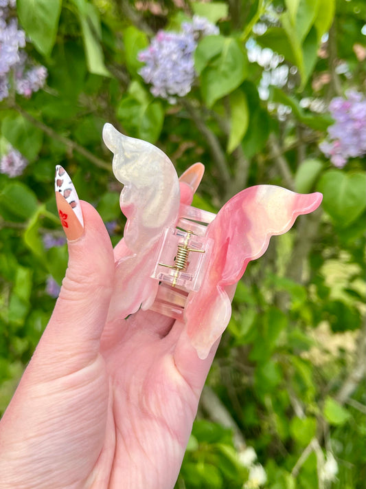 Grande pince papillon - blanche