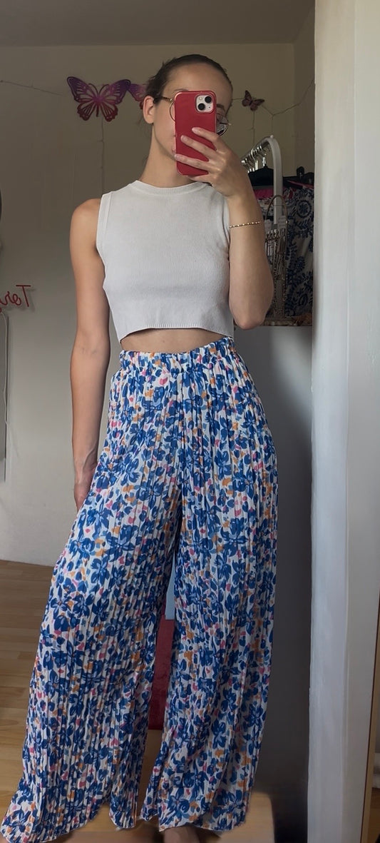 Pantalon plissé - bleu