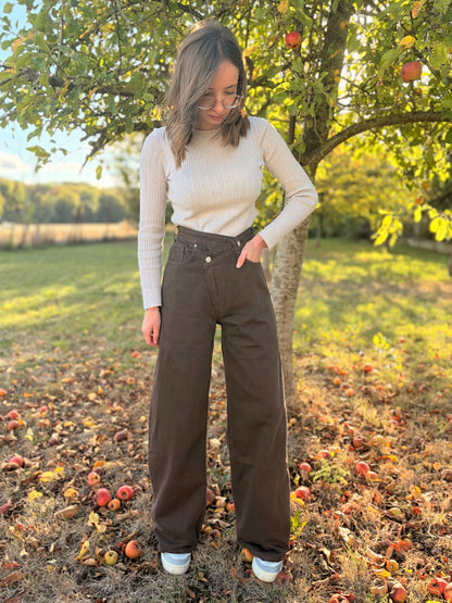 Jeans asymétrique - marron