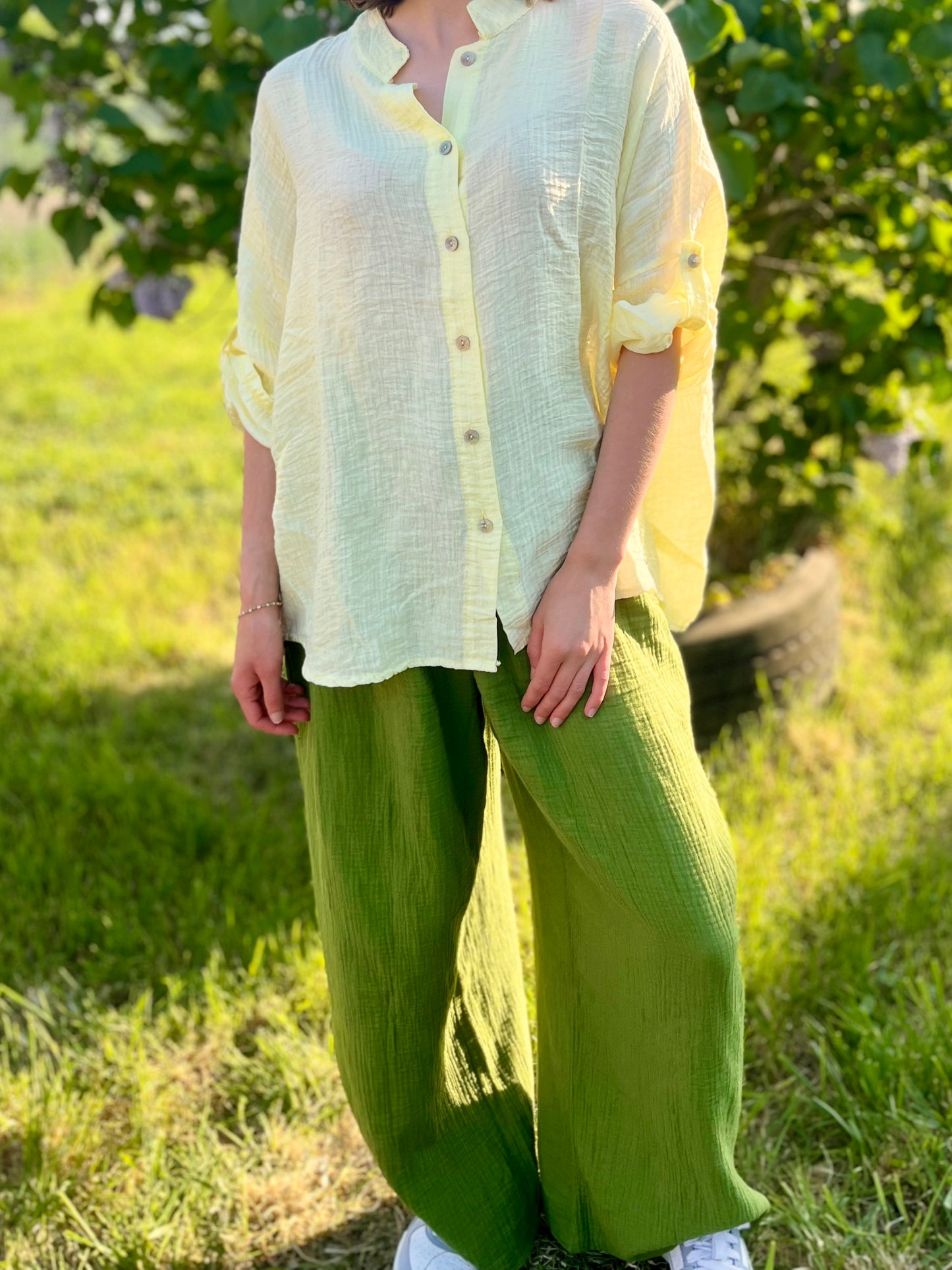 Chemise texturé - jaune