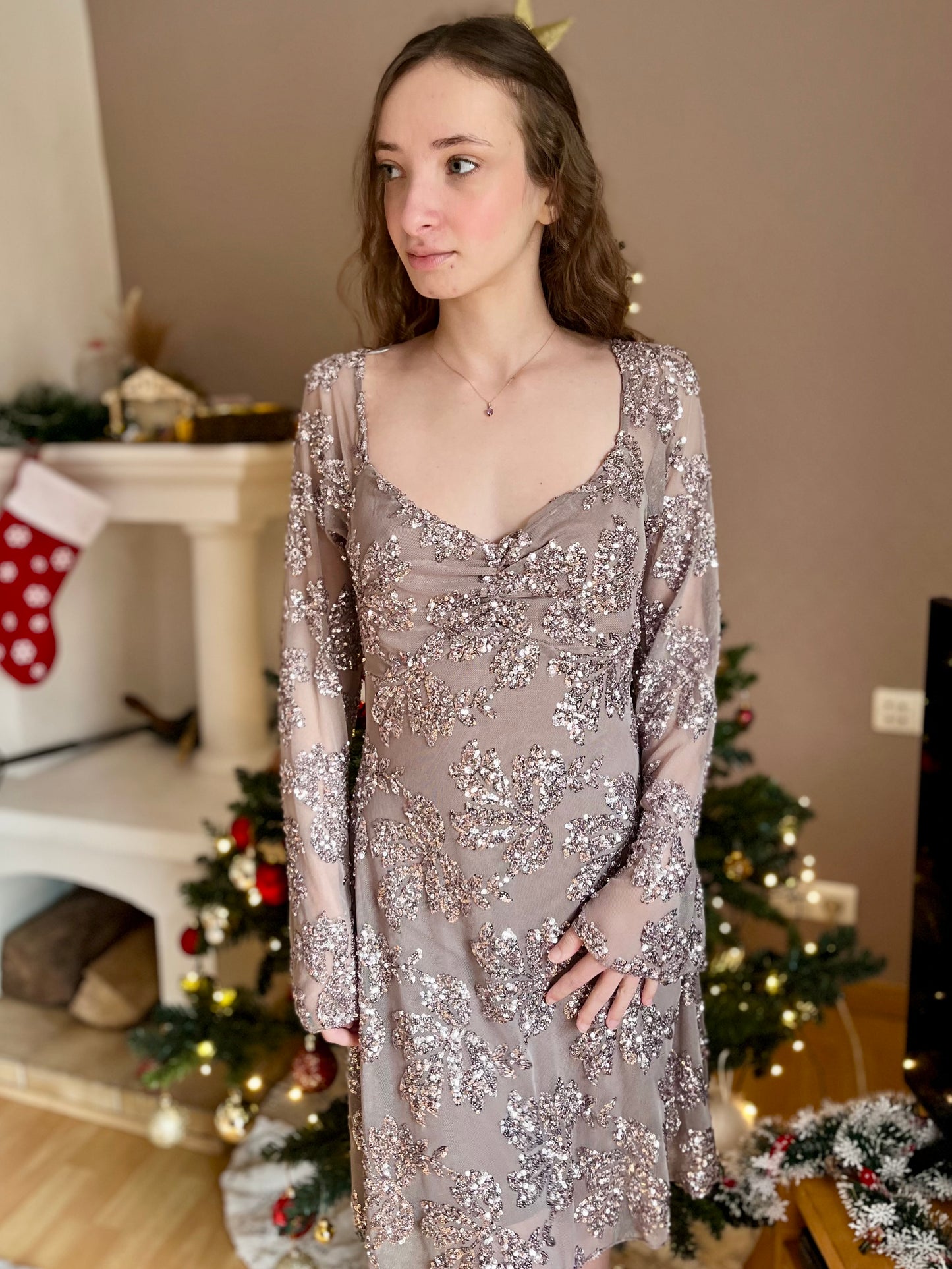 Robe à sequin - gris