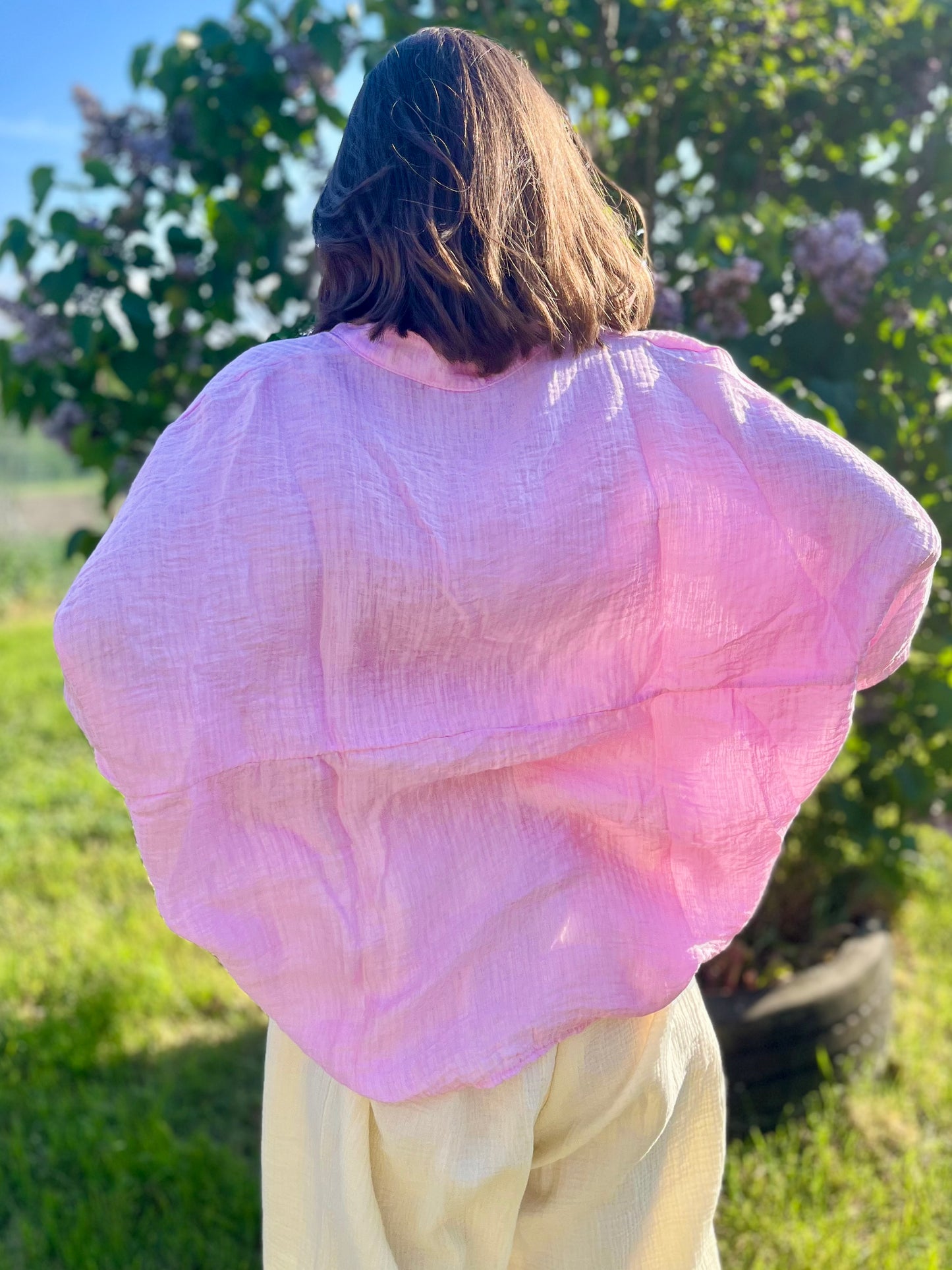 Chemise texturé - rose