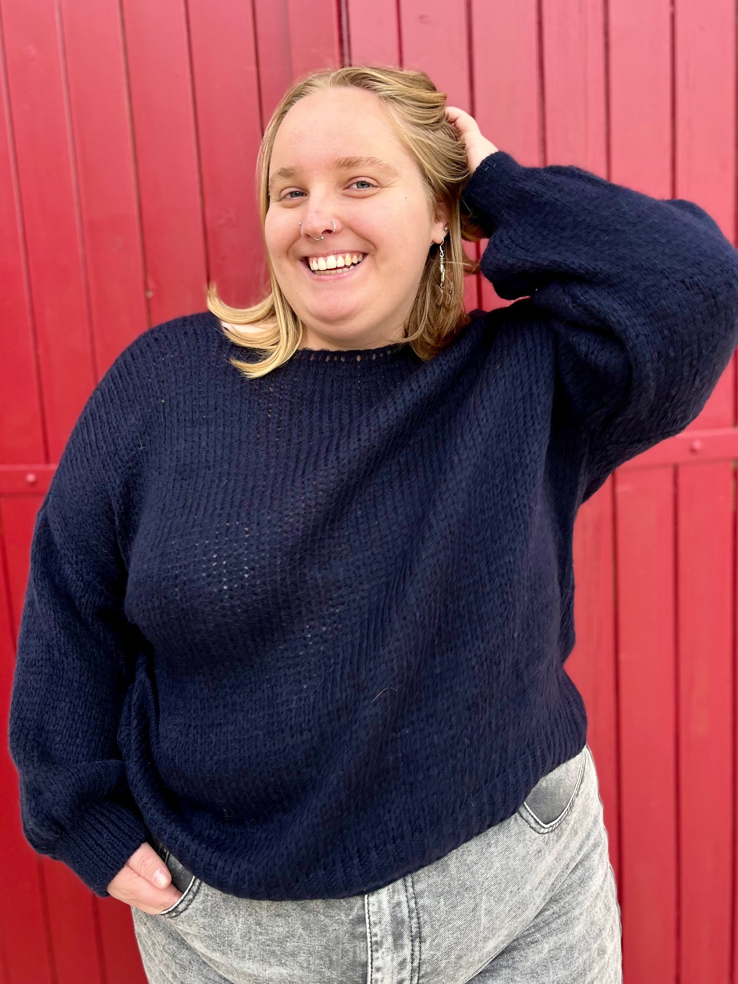 Cardigan à noeud - bleu marine