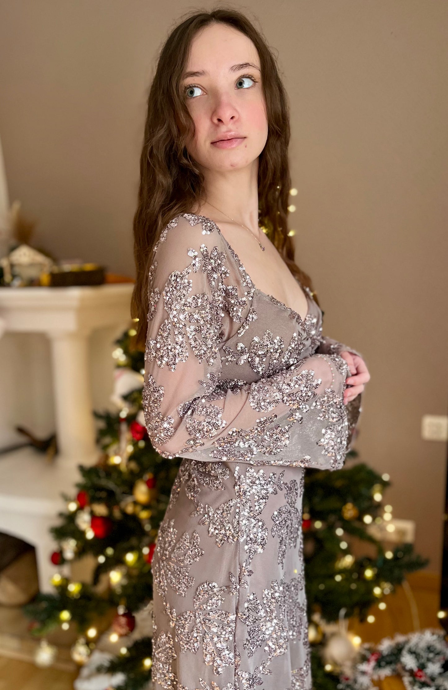 Robe à sequin - gris