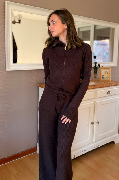 Ensemble en maille - marron