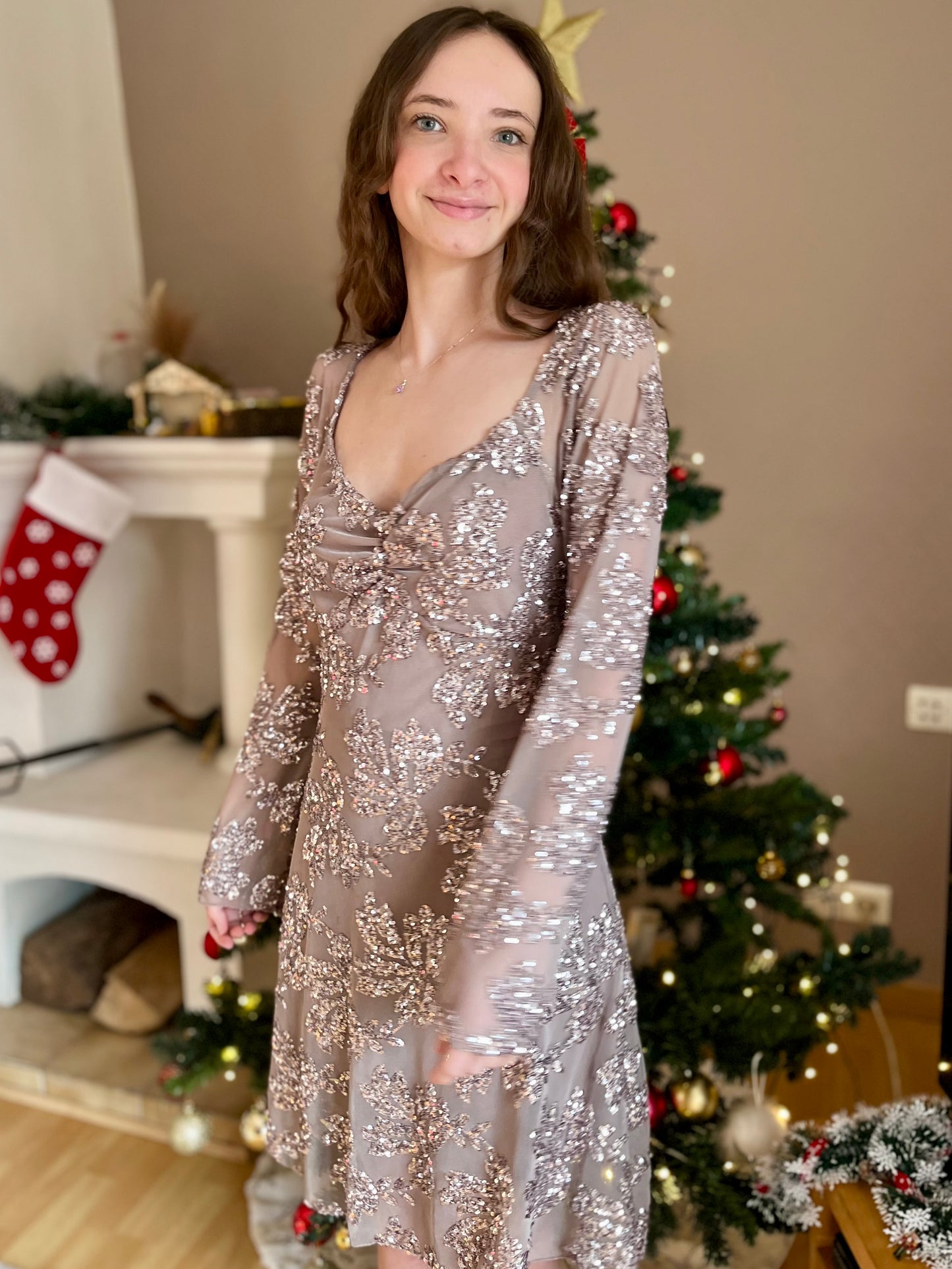 Robe à sequin - gris