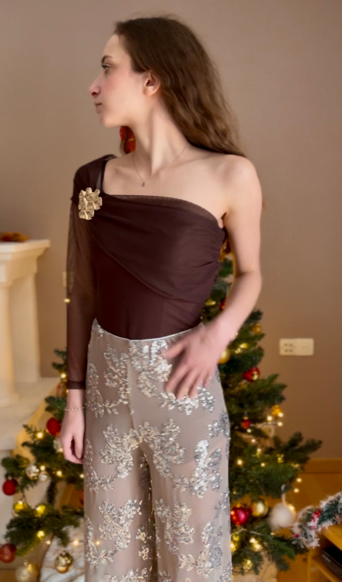 Pantalon à sequin - gris