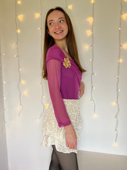 Body avec broche - Violet fuchsia