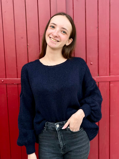 Cardigan à noeud - bleu marine