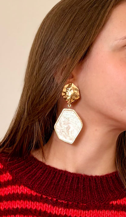 Boucles d’oreilles à clips - beige nacré