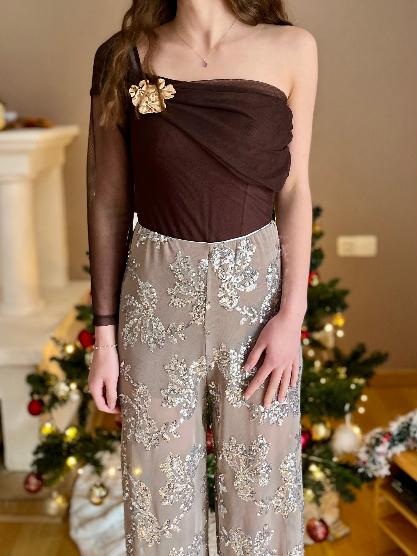 Pantalon à sequin - gris