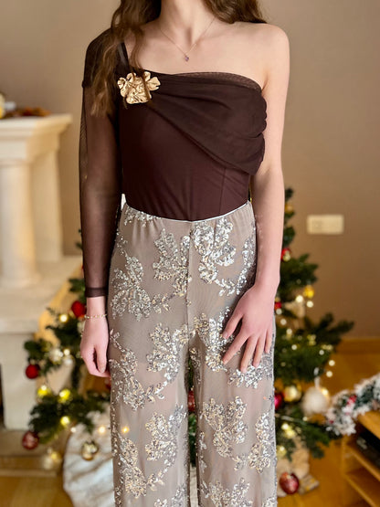 Pantalon à sequin - gris