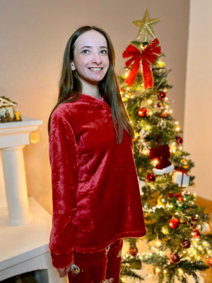 Pyjama ourson - rose rouge