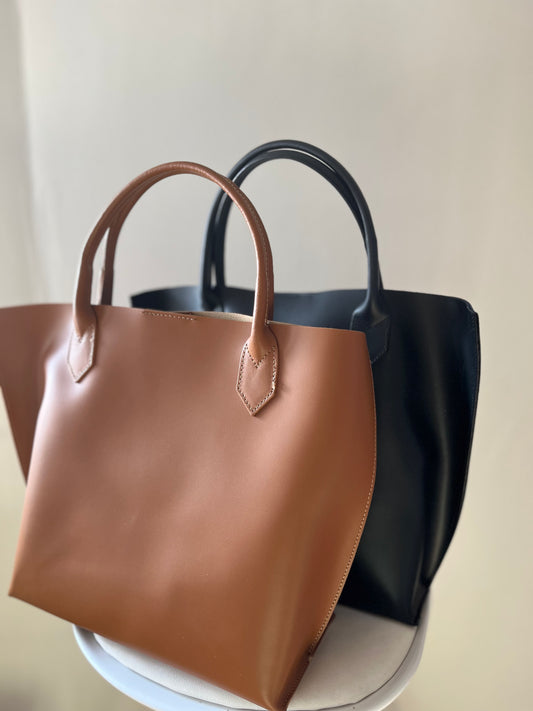 Sac de cours 100% cuir - camel