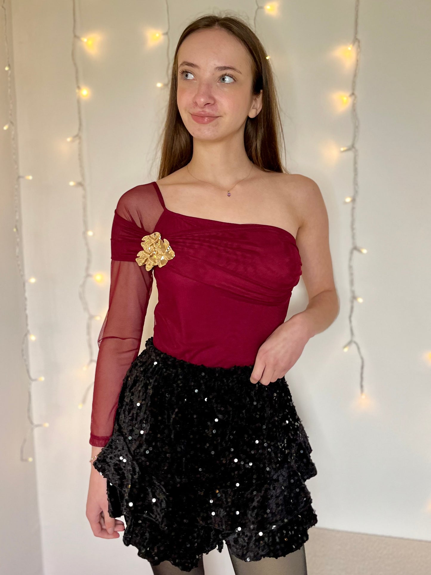 Body avec broche - bordeaux