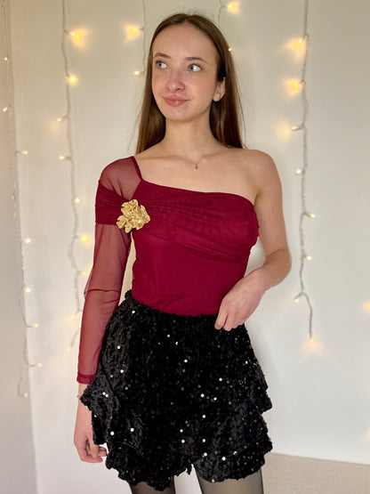 Body avec broche - bordeaux