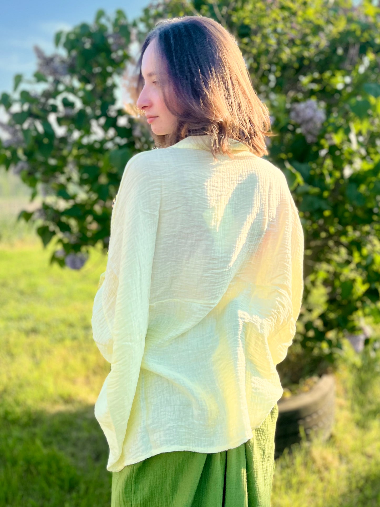 Chemise texturé - jaune