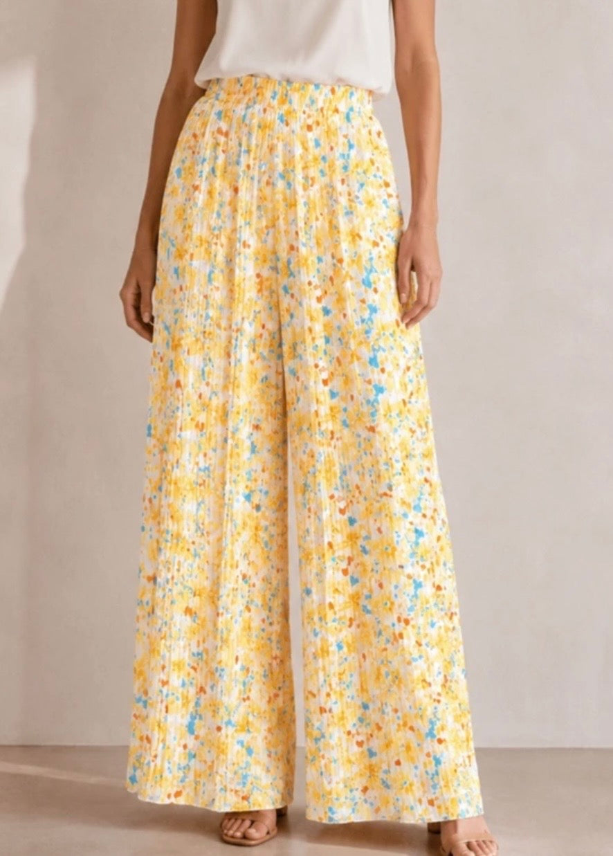 Pantalon plissé - jaune