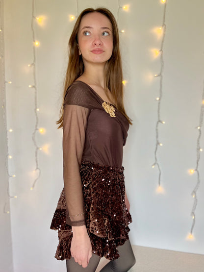 Body avec broche - Marron