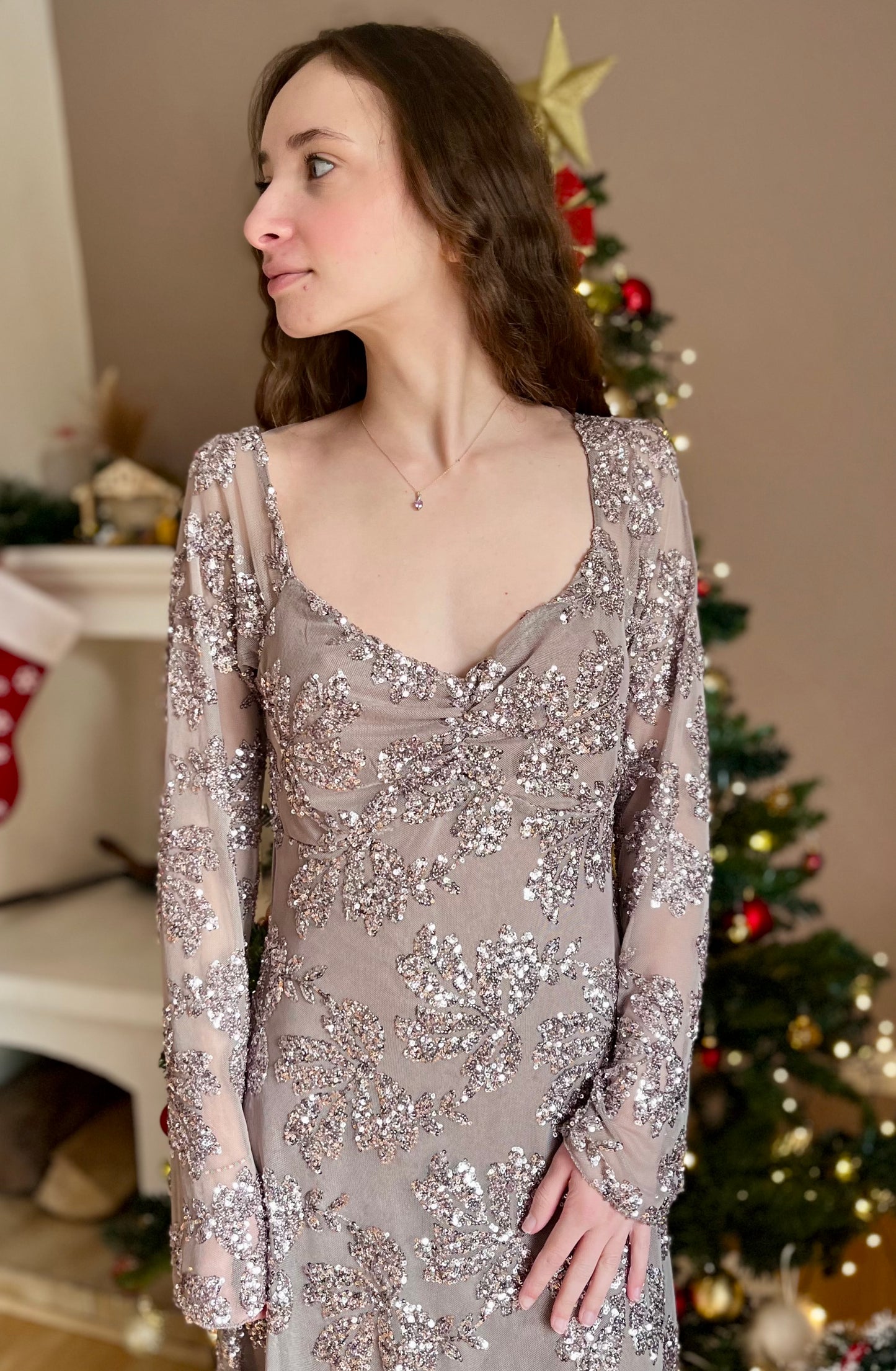 Robe à sequin - gris