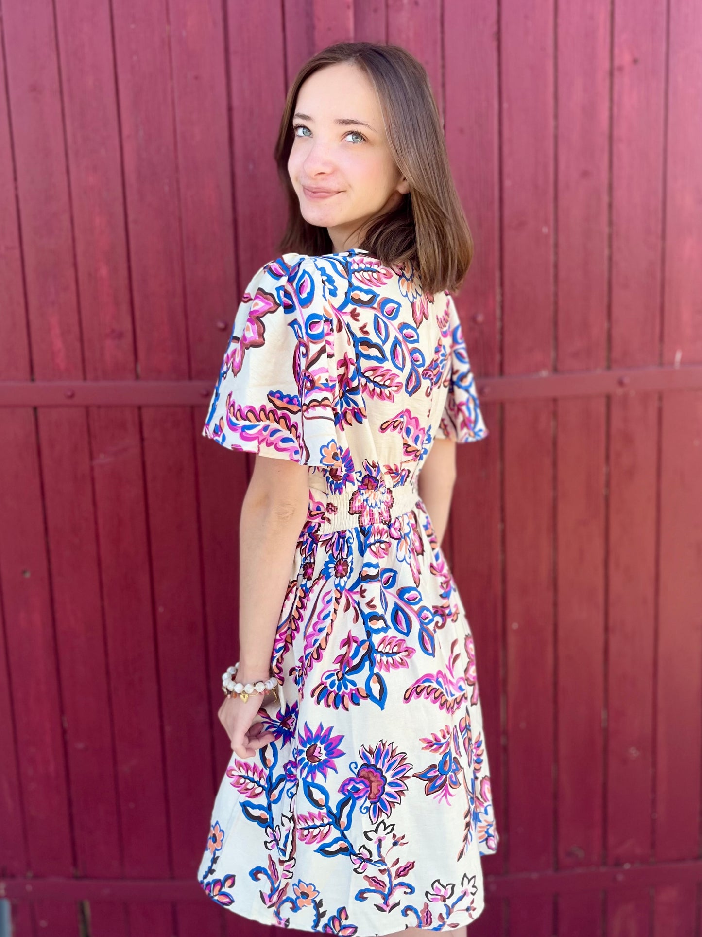 Robe courte à motifs