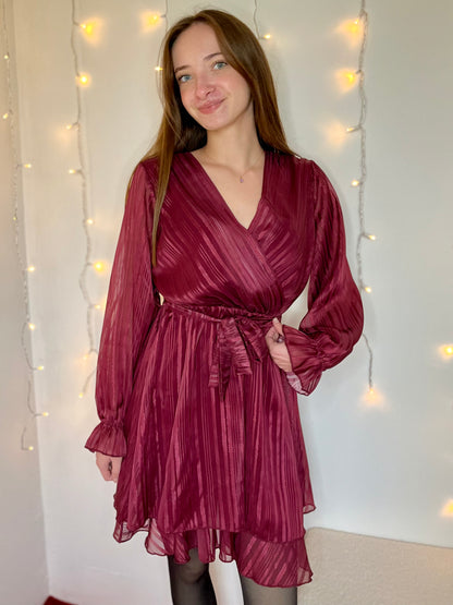 Robe à liseré pailletée - bordeaux