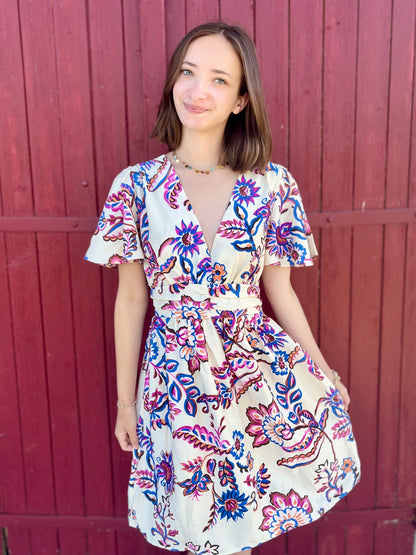 Robe courte à motifs