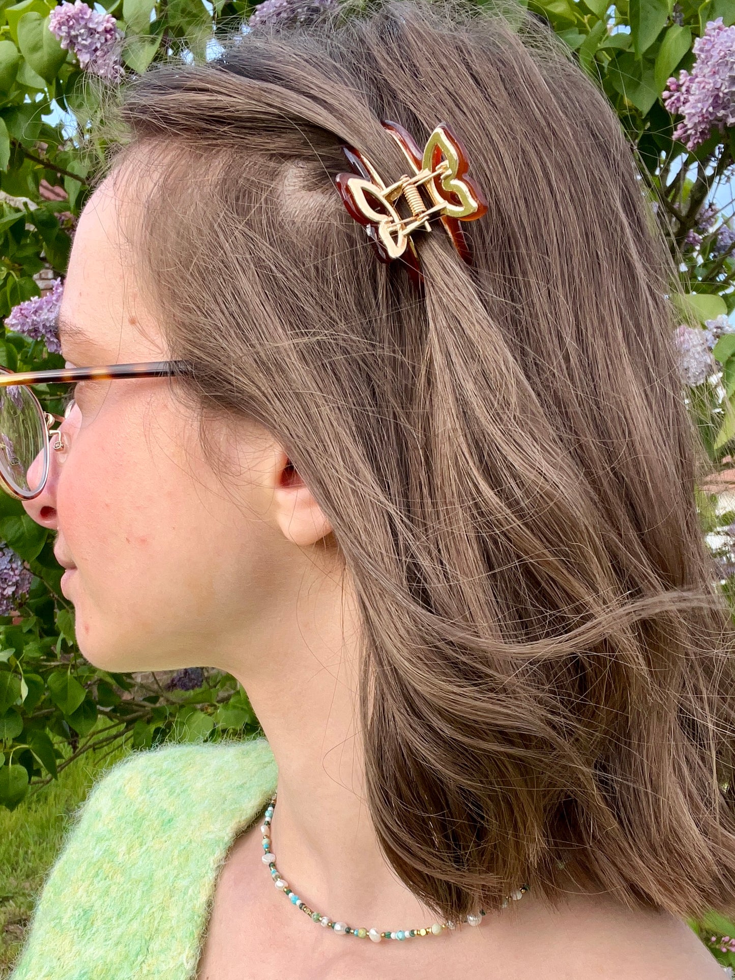 Petite pince papillon - marron