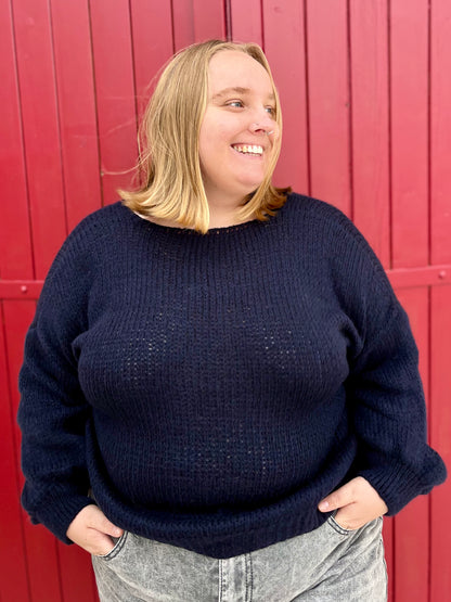 Cardigan à noeud - bleu marine