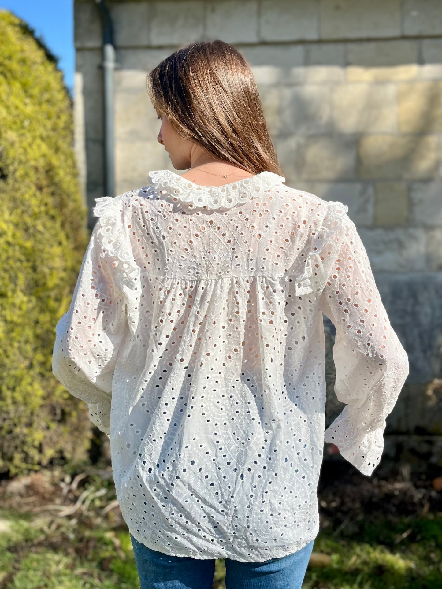 Blouse en broderie - blanc