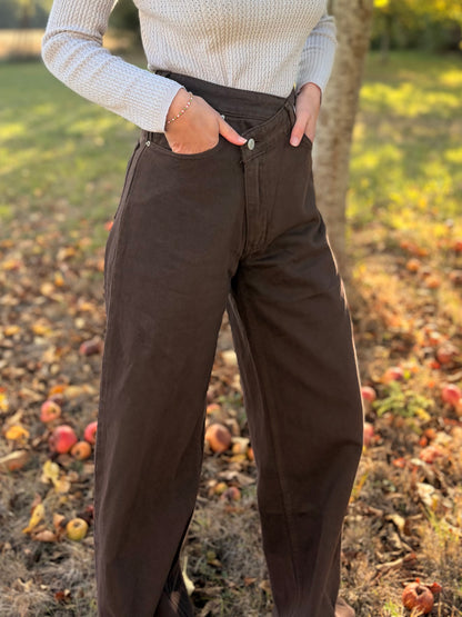 Jeans asymétrique - marron