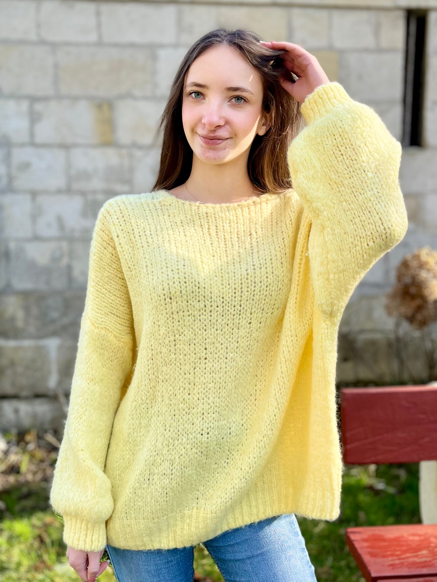 Gilet en laine avec noeud - jaune