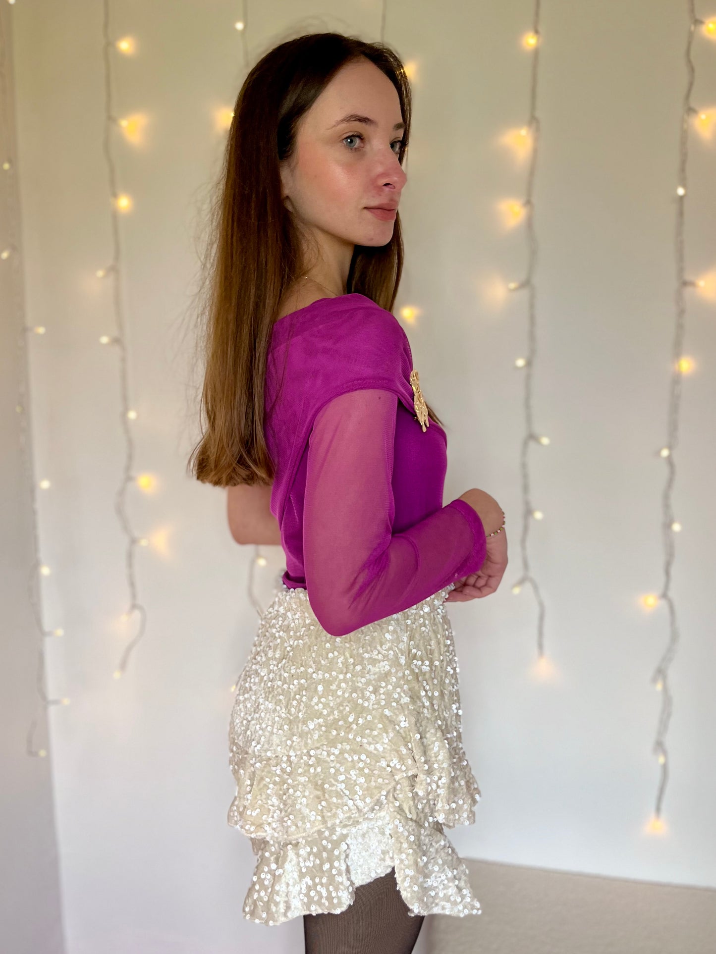 Body avec broche - Violet fuchsia